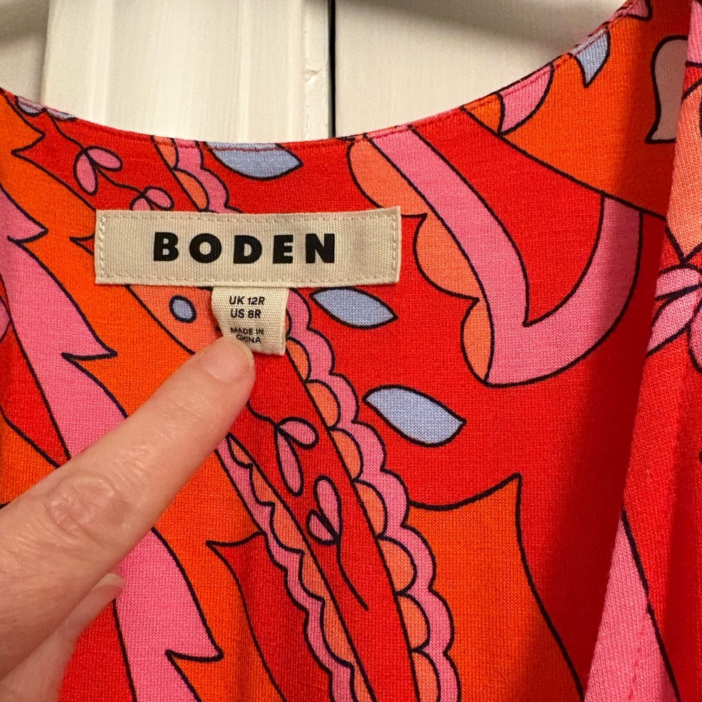 Boden Red and Pink Paisley Sleeveless Maxi Dress - Picture 3 of 6